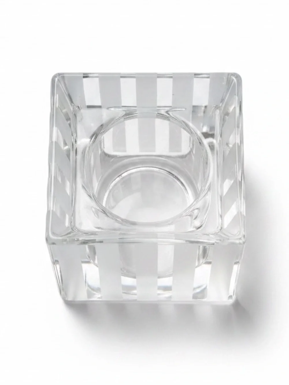 Vera Wang Wedgwood Vintage Crystal Votive Candle Holder 3.5” Modern Stripe